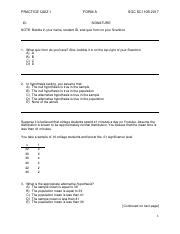 Practice Quiz 1 Pdf PRACTICE QUIZ 1 ID FORM A SOC SCI 10B 2017