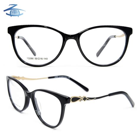 Fashion Cat Eye Acetate With Gold Metal Plating Temple Glasses Frames