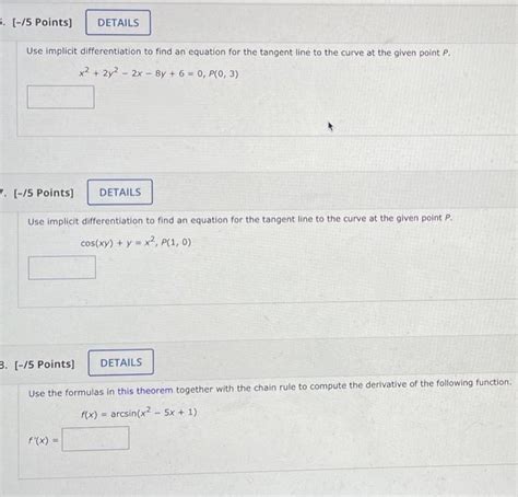 Solved Use Implicit Differentiation To Find An Equation For