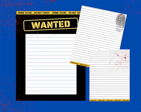 Crime Stationery Set, Printable Crime Notepaper, True Crime, Crime ...