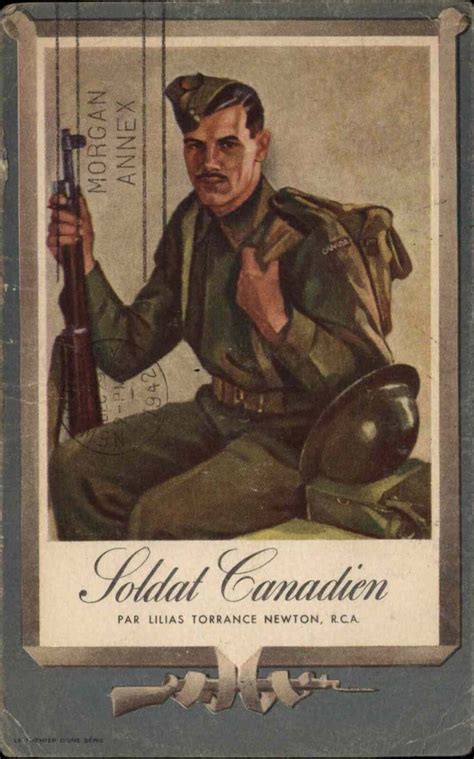 WWII Canadian Soldier Poster Art Rifle Helmet Uniform Torrance Newton ...