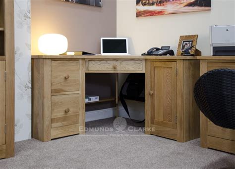 Bury Solid Oak Corner Desk With Filing Cabinets Edmunds Clarke Ltd