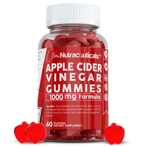 Apple Cider Vinegar Gummies Dietary Supplement Water Balance Weight Loss Digestion Support