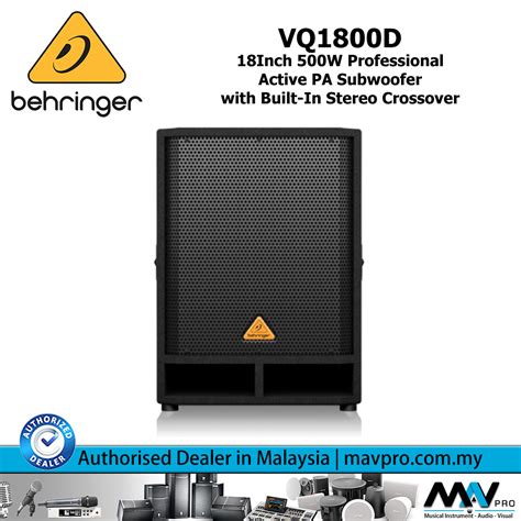 Behringer Vq D Inch W Professional Active Pa Subwoofer L Mavpro