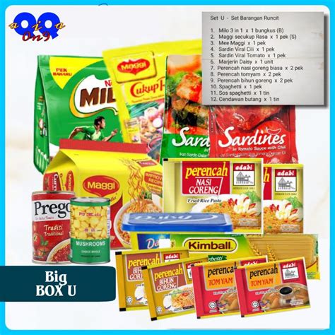 Big Box U Quantity Item Pack Of Food Basket Set Bakul Makanan