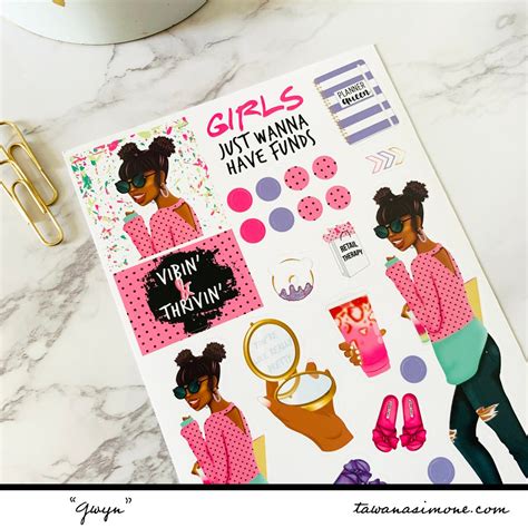 Black Girl Planner Stickers Black Women African American Etsy