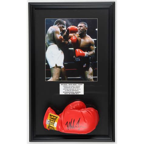 Mike Tyson Signed Custom Framed Everlast Boxing Glove Display Jsa