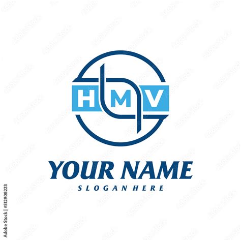 Letter HMV with dna Logo Design Template. Initial HMV logo concept ...