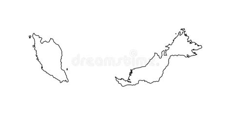 Malaysia Map Outline Vector Illustration Stock Vector - Illustration of malaysia, geography ...