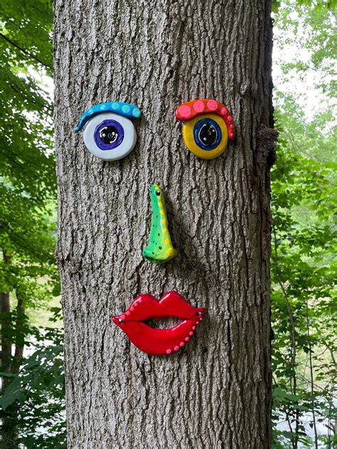 Tree Facetree Decoration T Ideasgarden Art Outdoor Decor Etsy