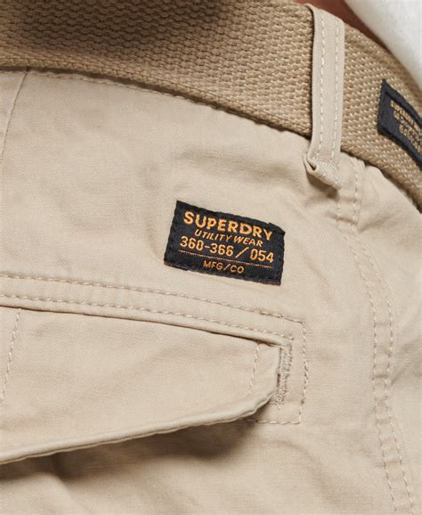 Mens Organic Cotton Heavy Cargo Shorts In Stone Wash Taupe Brown