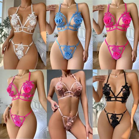 ENSEMBLE DE LINGERIE Sexy En Dentelle Pour Femmes Soutien Gorge Et