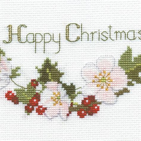 Christmas Cross Stitch Cards Etsy Uk