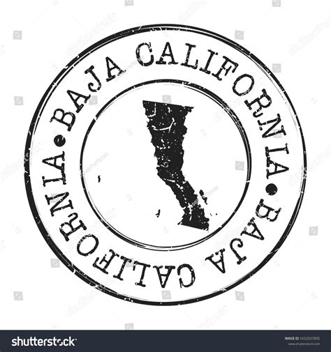 Baja California Mexico Map Postmark Silhouette Stock Vector Royalty