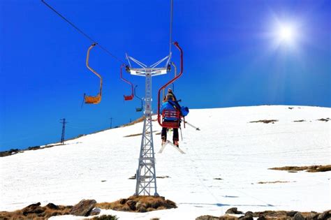 Premium Photo | Wonderful view of the cableway in the mountains