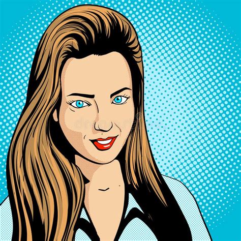 Vetor Retro Do Pop Art Da Jovem Mulher Ilustração do Vetor Ilustração