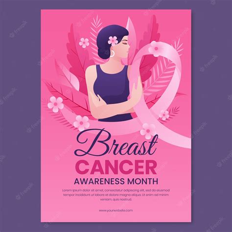 Premium Vector Gradient Breast Cancer Awareness Month Vertical Poster