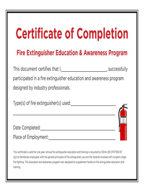 Fire Extinguisher Certificate Template Fill Online For Within Amazing ...