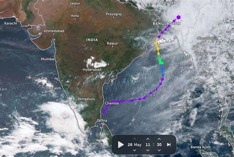 Remal Cyclone Tracker Live Map Location By Satellite Position West