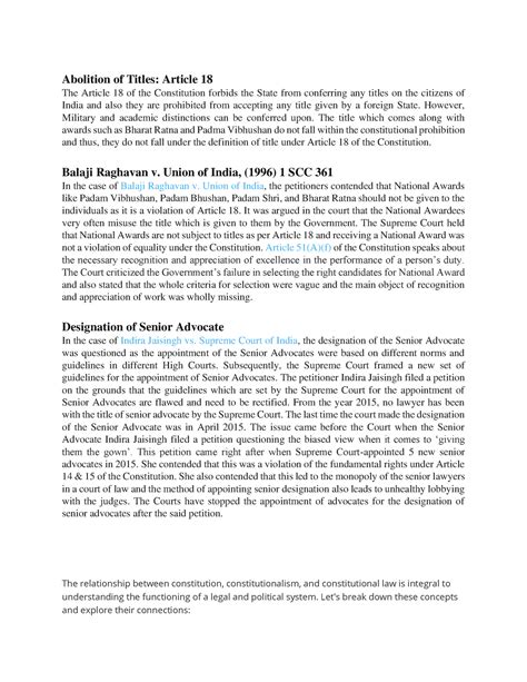 Article 18 Consti Notes Abolition Of Titles Article 18 The Article