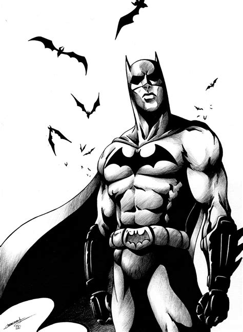 Batman Black and white by hydriss28 on DeviantArt