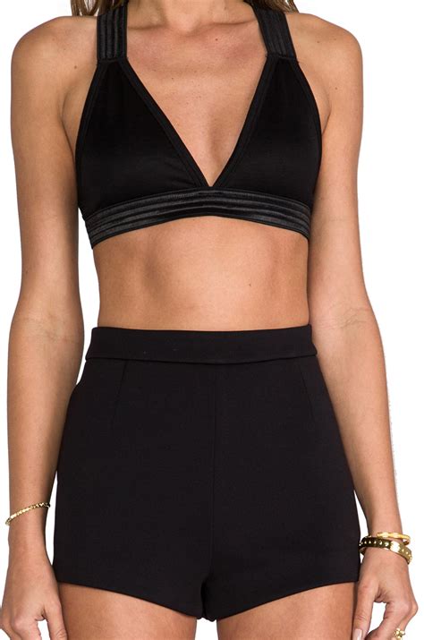 Lyst T By Alexander Wang Criss Cross Back Bra In Black In Black