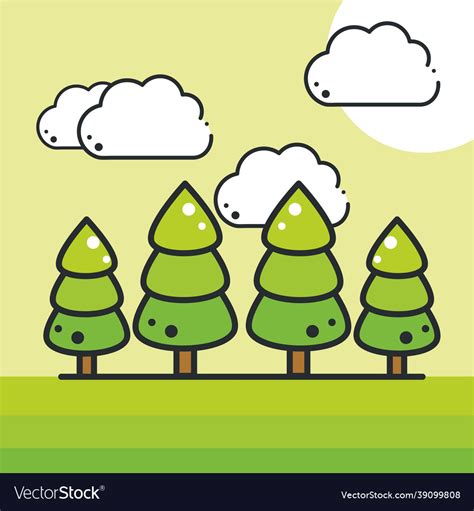 Nature forest tree Royalty Free Vector Image - VectorStock