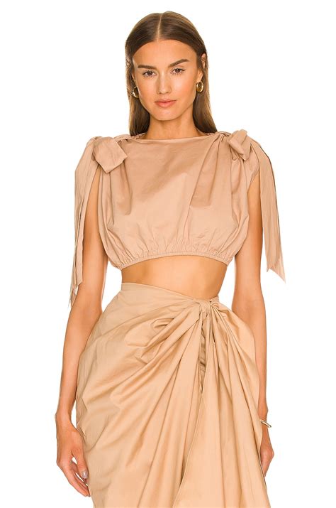 Andrea Iyamah Halima Crop Top In Nude REVOLVE