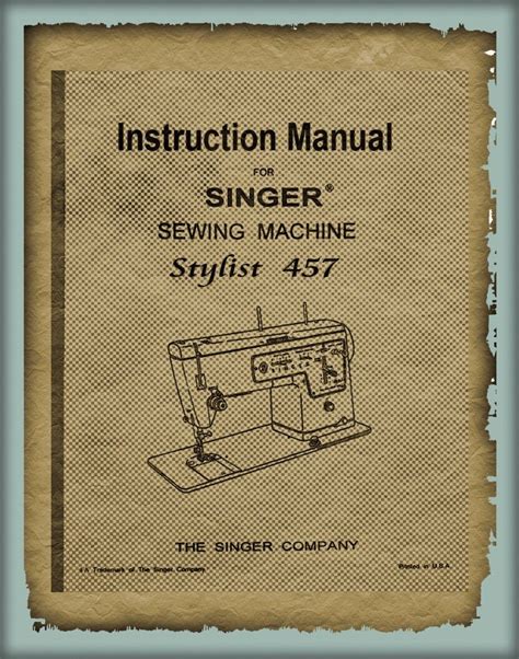 Singer Stylist 457 _sewing Machine _instruction Manual _PDF Format_digital Download - Etsy