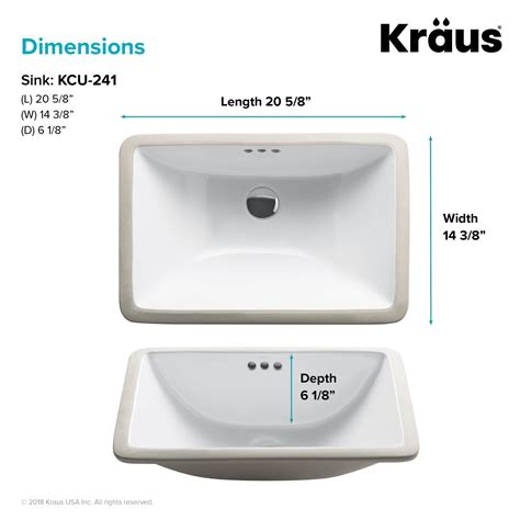 Kraus Elavo Small Rectangular Ceramic Undermount Bathroom Sink In Whit