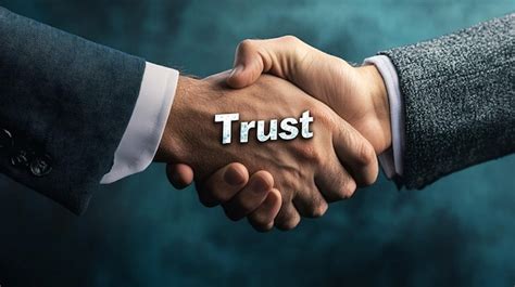 Concept of trust in business illustrated with two businessmen shaking ...