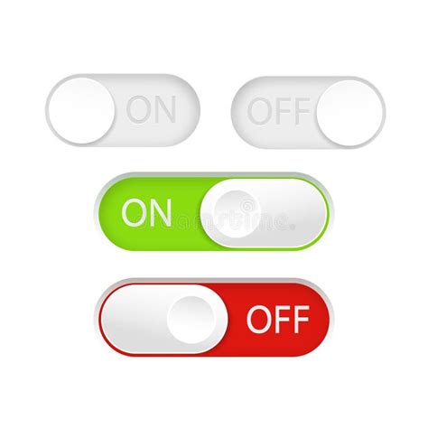 On and Off Toggle Switch Buttons. Material Design Switch Buttons Set ...