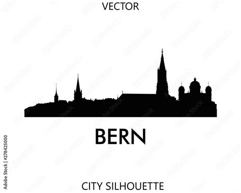 Bern Skyline Silhouette Vector Of Famous Places Stock Vektorgrafik