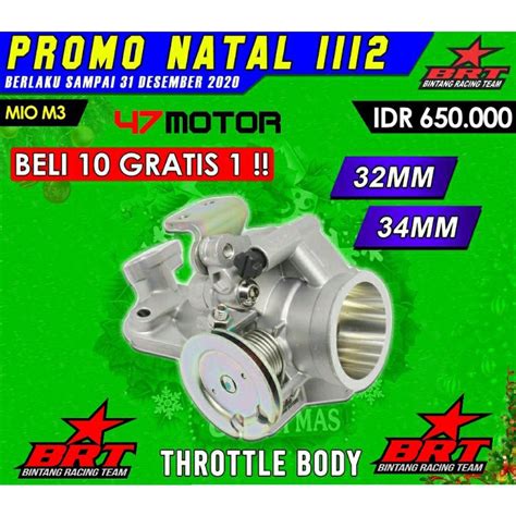 Jual Throttle Body Brt Super Flow Tb Mio M Mm Mm Shopee