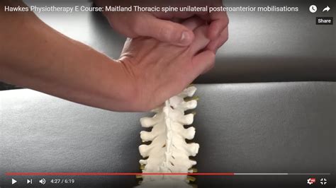 Hawkes Physiotherapy E Course Maitland Thoracic Spine Unilateral Posteroanterior Mobilisations