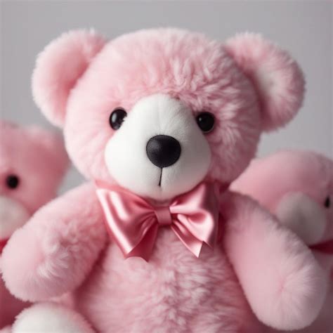 Premium AI Image | A hyper realistic pink teddy white background