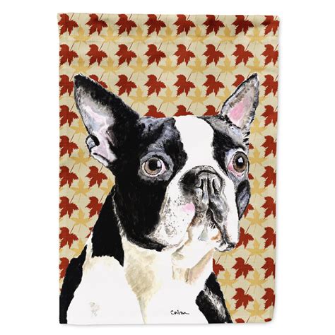 Carolines Treasures SC9200 FLAG PARENT Boston Terrier Fall Leaves