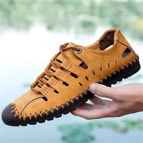 Shanta 2019 New Summer Men Genuine Leather Sandals Casual Shoes Men Outdoor Beach Sandals Roman