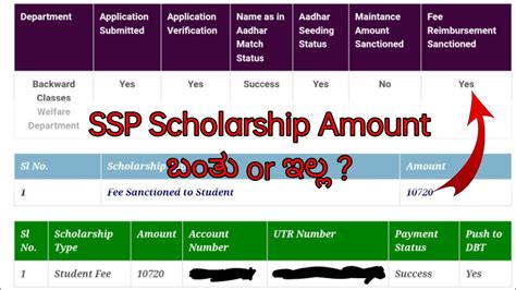 Ssp Scholarship State Scholarship Portal Amount Sanctioned Earning