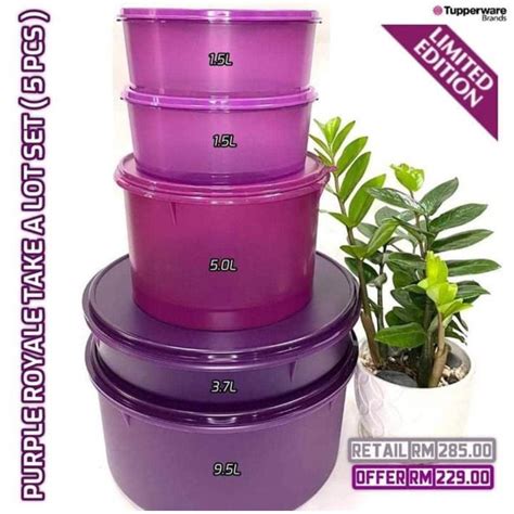 Ready Stock Tupperware Limited Edition Purple Royale Take A Lof Set