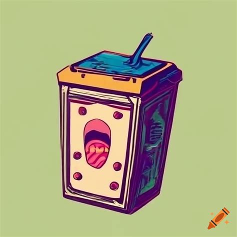 Anime Style Retro Juice Box On Craiyon