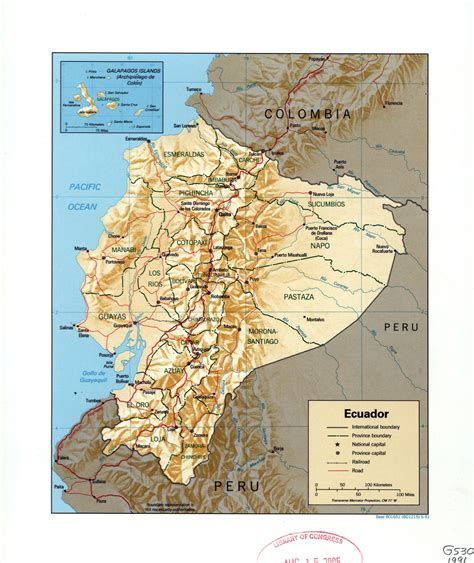 Large Detailed Political And Administrative Map Of Ecuador With Relief