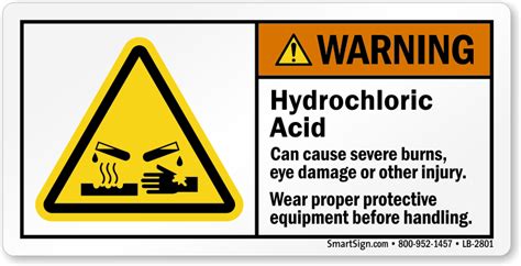 Hydrochloric Acid Signs Hydrochloric Acid Warning Signs