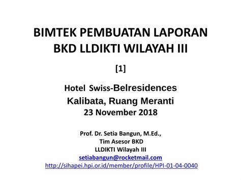 Pdf Bimtek Pembuatan Laporan Bkd Lldikti Wilayah Iiikopertis Or Id