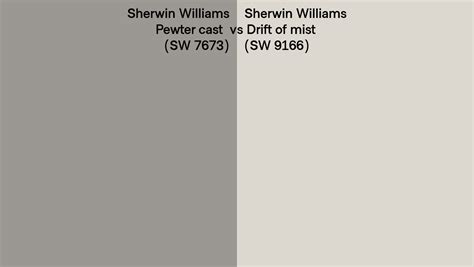 Sherwin Williams Pewter Cast Vs Drift Of Mist Side By Side Comparison