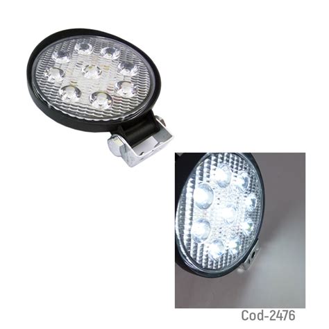 Kolm Neblinero 9 LED 27W 12V Redondo Set X 2 Super Power En Caja