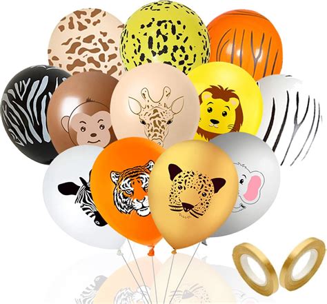 Jungle Safari Animals Balloons Party 24pcs 12 Inch Tropical Jungle