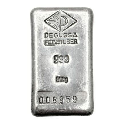 Degussa Feinsilber 500 Gram Silver Bar Hero Bullion