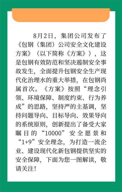 安全文化一图读懂包钢集团公司安全文化 内蒙古包钢钢联股份有限公司