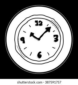 Simple Hand Drawn Doodle Clock Stock Vector Royalty Free